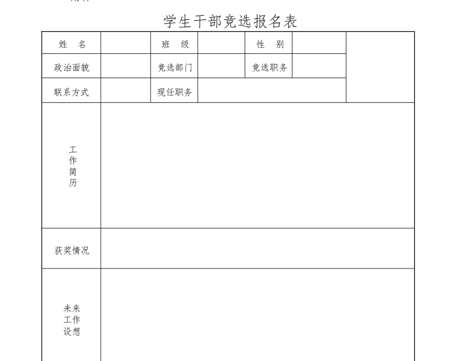 关于学生组织职务竞聘的通知